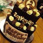 Customised two tier chocolate birthday cake