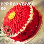 Red Velvet cake with flower