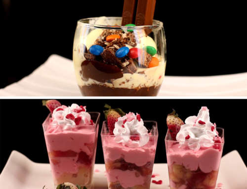 Quick Shot Glass Desserts. Strawberry Delight. Kitkat Sundae.